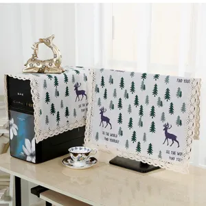 Baumwolle Leinen Computer Staubschutz Abdeckung Set mit Wald Hirsch Druck.