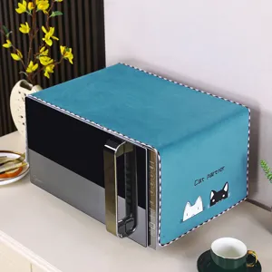 Copertura antipolvere per microonde in velluto spesso con simpatico design di gatto.