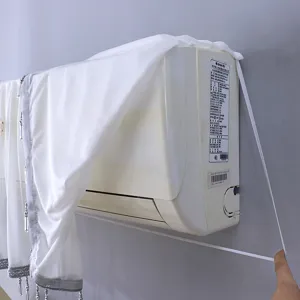 Housse de déflecteur de vent pour climatiseur mural en dentelle blanche gaze anti-poussière
