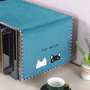 Copertura antipolvere in velluto per microonde con gatto carino, protettore per elettrodomestici.