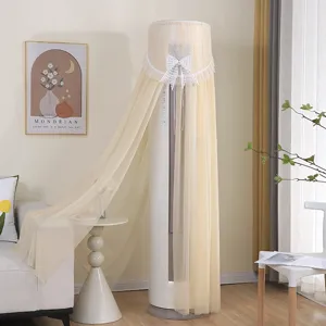 Foderina antipolvere per condizionatore cilindrico in piedi rete pizzo fiocco stile casa