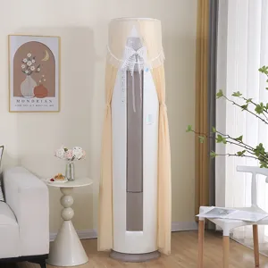 Copertura antipolvere per condizionatore verticale, elegante design in rete di pizzo fiocco.