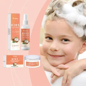 Kids Hair Care Spray And Curl Defining Cream Set Moisturizing Hydrating Anti Frizz Gentle Styling