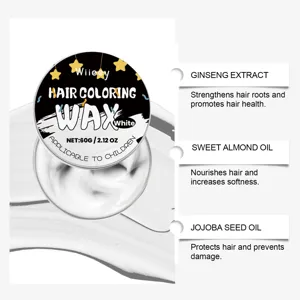 Wiieey kinder haarfärbewachs weiß 60g styling sicher natürliches einfaches waschen creme