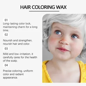 Weißes Haarcolorationswachs Detail, sanfte Formel für Kinder, langanhaltender Farbschutz.