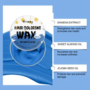 Kinder Haarfärbewachs 60g temporäre blaue Haarfärbe-Stylingcreme mit natürlichen Pflanzenextrakten