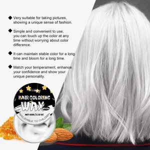 Wiieey weisses Haarfuege Wachs fuer Kinder sicheres temporeres Haarwachs 60g einfache