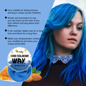 Detailansicht des blauen Kinder-Haarfärbewachses mit lebendiger Farbe und einfacher Anwendung.