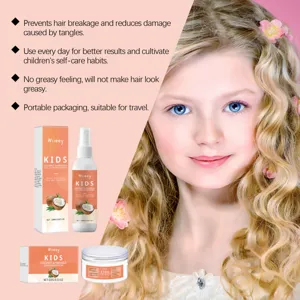 Wiieey kids hair care set with coconut and hibiscus for detangling, moisturizing and smooth hair.