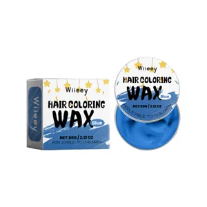 Wiiiey blaue Haarfärbewachs für Kinder, 60g 2.12 oz sichere temporäre Haarstyling Creme.