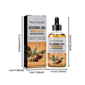 West Month Jojoba Carrier Oil 120g moisturizing hair care product with dropper bottle view.