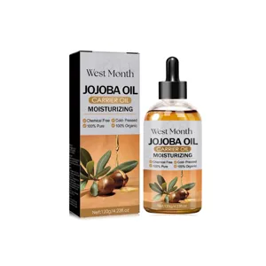 Pure Jojoba Oil Hair Care Liquid Natural Cold Pressed Carrier Oil Deep Moisturizing Scalp Treatment For Hair Skin