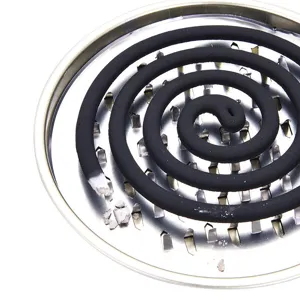 Metal mosquito coil holder tray with spike base for safe burning and easy ash cleaning.