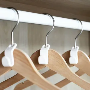 Ganci connettore per appendiabiti in plastica bianca per organizzazione guardaroba verticale
