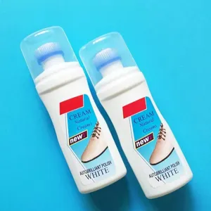 Detergente per scarpe bianche con spazzola, sbiancante rapido per sneakers.