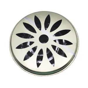 Tapa redonda de metal para bandeja de quemador de incienso de mosquitos con diseño floral.