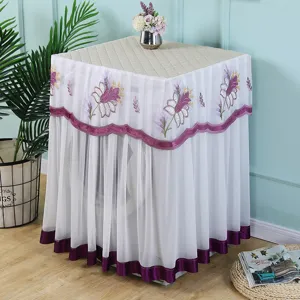 Fundas para lavadora de encaje antipolvo protección solar bordado floral decorativo