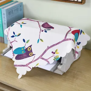 Fabric printer dust cover with cute owl and branch pattern, multi-purpose protective cover.