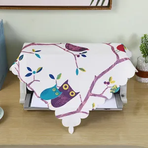 Fabric printer dust cover with cute owl pattern, protective appliance cover for home.