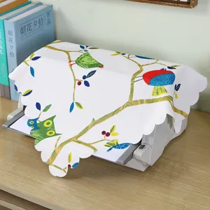 Multipurpose fabric dust cover with bird print, ideal for printers, microwaves, and home appliances.