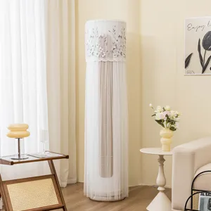 Copertura antipolvere per condizionatore verticale cilindrico pizzo bianco decorazione casa