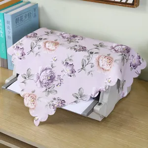 Vintage floral fabric printer dust cover, multi-purpose protective cover for office home.