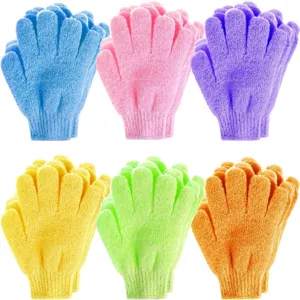 Solid Color Nylon Five Finger Bath Gloves Exfoliating Scrub Bathing Mittens Household Shower Cleaning Body Care Tools