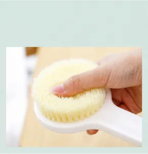 Close-up of soft bath brush bristles showing dense and elastic texture for comfortable back scrubbing.