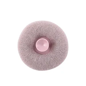 Spugna da bagno rosa con ventosa, palla da doccia in rete morbida per la pulizia quotidiana del corpo.