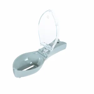 Handheld kitchen fish scaler tool with transparent anti-splash cover for easy home use.