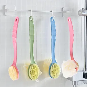 Long handle back scrubbers and shower brushes for daily body cleaning and bath use