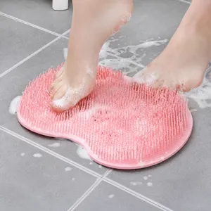 Silicone Foot Scrubber Bath Mat Back Massager Non Slip Suction Cup Bathroom Foot Cleaner Exfoliating Mat Body Care Tool