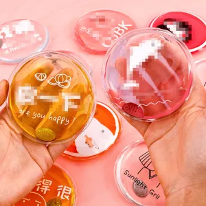 Portable self-heating gel hand warmer, cute cartoon transparent reusable winter hand warmers.
