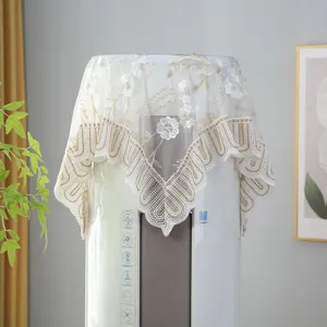 Cubierta antipolvo para aire acondicionado vertical de encaje bordado floral decorativo