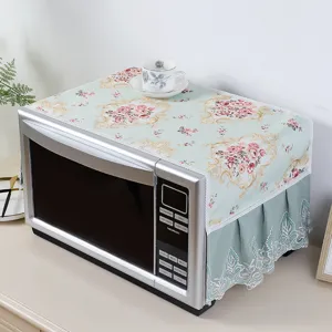 Vintage floral lace microwave dust cover fabric oven top protector for home decoration