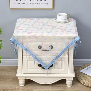 Cubierta antipolvo para mesita de noche de malla de mariposa tela decorativa hogar