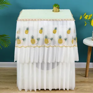 Copertura antipolvere per lavatrice in pizzo stile nordico con ricamo ananas e balze.
