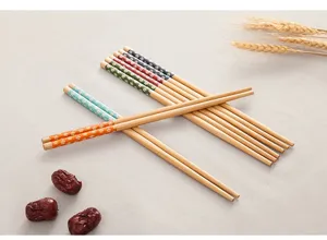 Set di bacchette in bambù con motivo floreale giapponese stoviglie da cucina domestiche