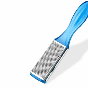 Professional double sided foot file for dead skin callus removal with washable stainless steel surface.