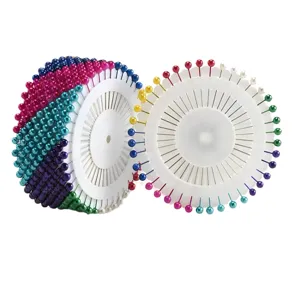 Bunte Perlenkopf Stecknadeln Nähnadeln mit Rad Aufbewahrungsbox für Schneiderei Handwerk.