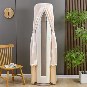 Cozy living room scene featuring a vertical air conditioner dust cover in elegant style.