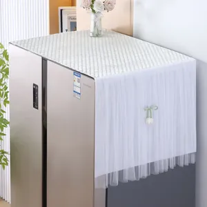White refrigerator dust cover modern minimalist lace top cloth cover appliance protection