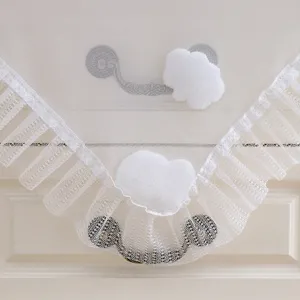 White lace bedside table cover dust-proof cloth Nordic style decorative cabinet runner cloth