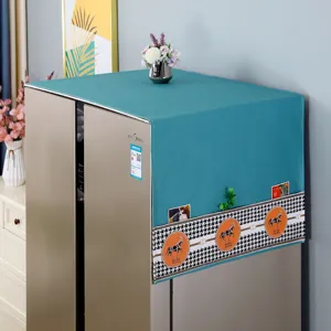 Housse anti-poussière pour réfrigérateur avec poche, tissu protecteur d'appareil élégant.