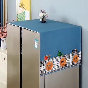 Housse de protection anti-poussière pour réfrigérateur dessus meuble électroménager cuisine.
