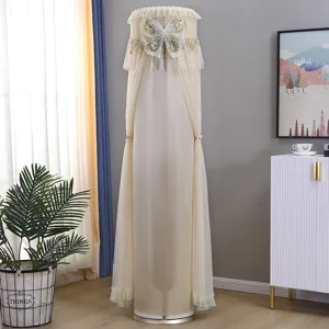 Vertical Cylinder Air Conditioner Dust Cover Lace Bow Floor Standing AC Protector Cover