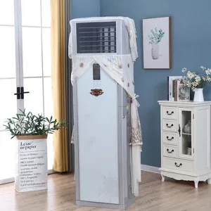 Fondo antipolvere per condizionatore verticale, elegante design in tessuto ricamato in pizzo.