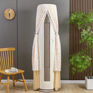 Lace vertical air conditioner dust cover beige elegant home decor breathable protective cover