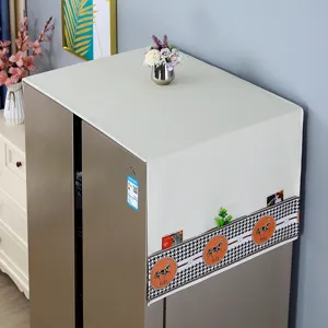 Housse anti-poussière pour réfrigérateur machine à laver en tissu poche de rangement déco