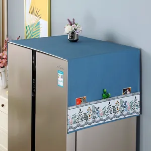 Housse Anti-Poussière pour Réfrigérateur Housse de Protection pour Lave-Linges Électroménager avec Poche de Rangement Décoration Maison